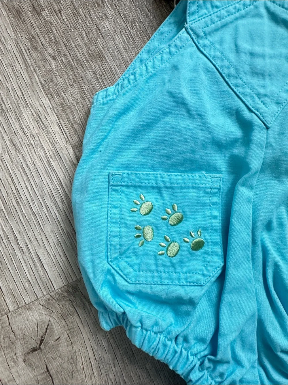 Vintage Carters Bright Turquoise Bubble Overalls